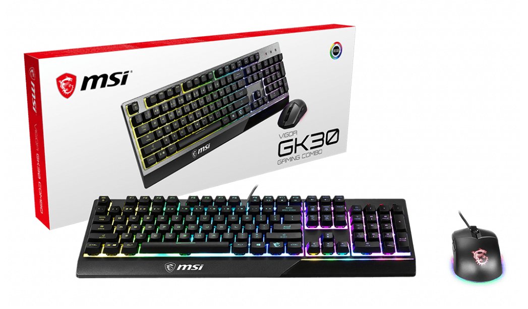 Msi Vigor Gk30 Combo Rgb Keyboard + Mouse Fr Layout Black