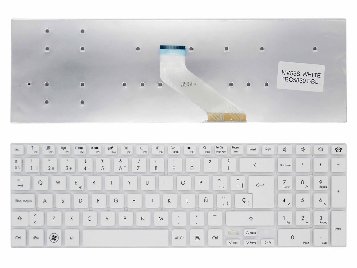 Teclado En Blanco Para Portátil Gateway Nv55