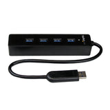 Startech Hub Usb 3.0 Super Speed Portatil 4 Puertos Negro St4300pbu3