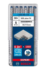 Bosch Professional Expert Taladro Percutor Sds-Plus-7x, Ø 5 Mm, 30 Piezas Longitud Útil 50 Mm 2608900178