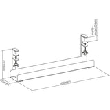 Inline® Cable Guide Rail, For Under-Table Mounting, With Screw Clamps, Black