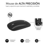 Teclado Y Ratón Inalámbrico Subblim Combo Dual Prestige Extendido Gris Y Negro Español