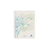 Cuaderno Espiral Herlitz A5 70 Hojas A Cuadros Greenline Ginkgo