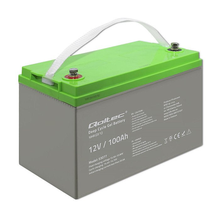 Qoltec Akumulator Zelowy Deep Cycle  12v  100ah