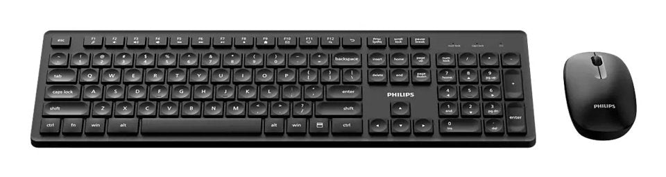 Mouse Y Teclado Philips Wireless Spt6318b 2.4ghz 1600 Dpi Silencioso Atajos Multimedia Negro