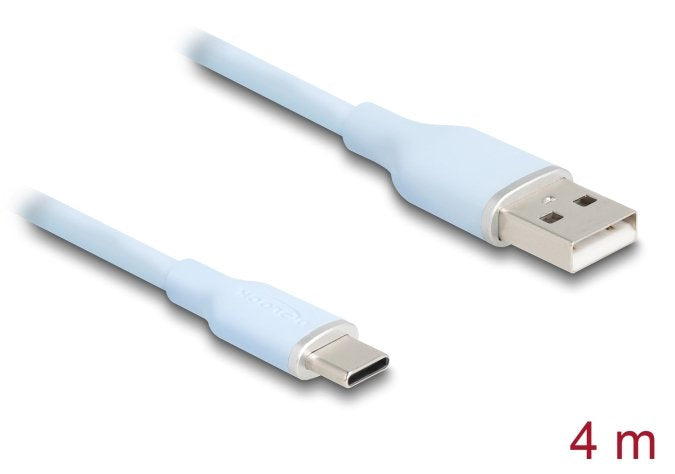 Delock 81224 Cable Usb 2.0 Usb Tipo-A Macho A Usb Type-C Macho 4 M Azul Silicona