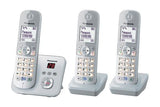 Panasonic Kx-Tg6823 Teléfono Dect Identificador De Llamadas Plata, Blanco