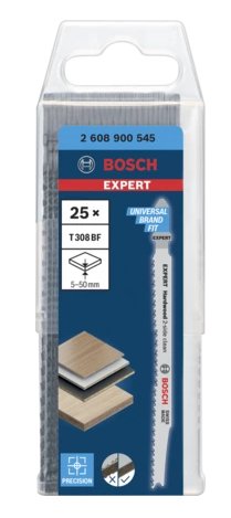 Bosch Professional Hoja De Sierra De Calar Expert T 308 Bf 'Hardwood 2-Side Clean' 25 Piezas