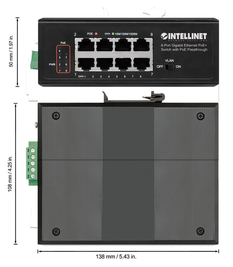 EAN 0766623561624 - Intellinet 561624 switch Gigabit Ethernet (10/100/1000) Energía sobre Ethernet (PoE) Negro imagen 5