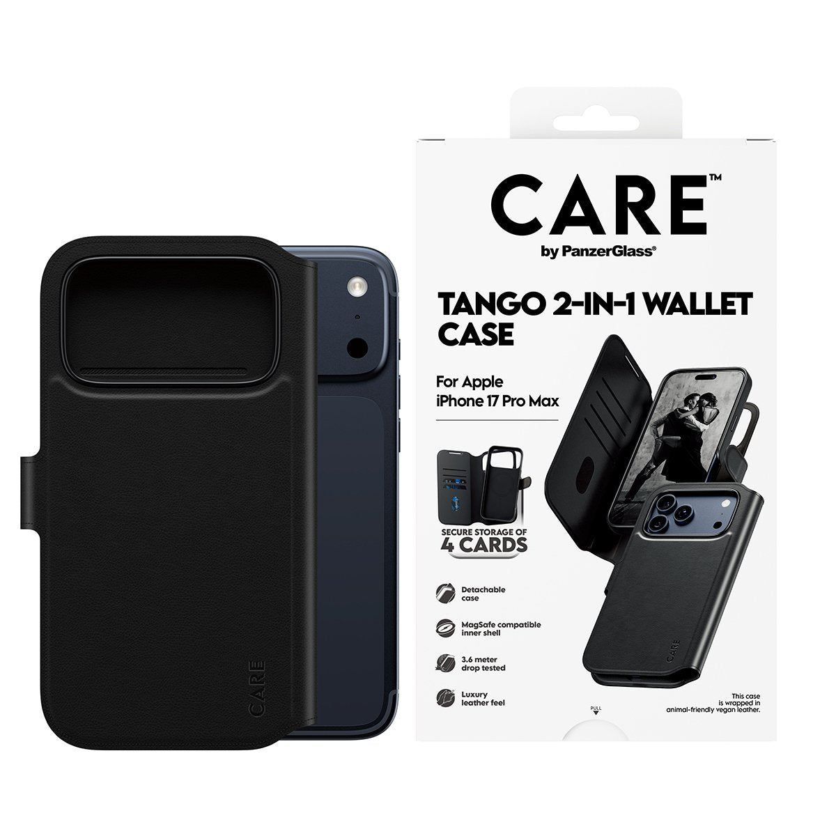 Panzerglass Care Feature Case Tango 2-In-1 Wallet W. Magsafe Iphone 17 Pro Max