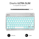 Teclado Bluetooth Subblim Sub-Kbt-Smbl30 Silver Bt3.0 Teclas Iluminadas Batería 420mah Compatible Multidispositivo