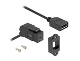 Delock Keystone Modul Mini Displayport Einbaubuchse Zu Displayport Buchse 45° Gewinkelt Mit 30 Cm Cable 8k 30 Hz Schwarz