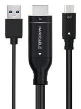 EAN 8433281014770 - Nanocable 10.15.4354 adaptador de cable de vídeo 1,8 m HDMI + USB Type-A USB Tipo C imagen 2