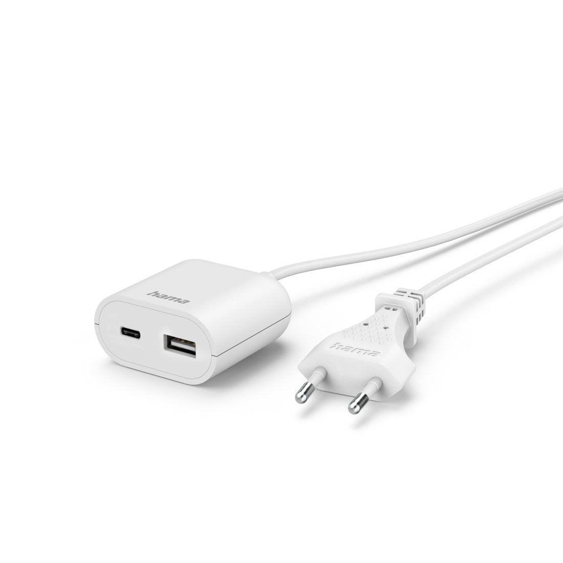 Hama Cargador Con Cable Integrado De 1.9m - 17.5w - Usb-C - Usb-A - Blanco