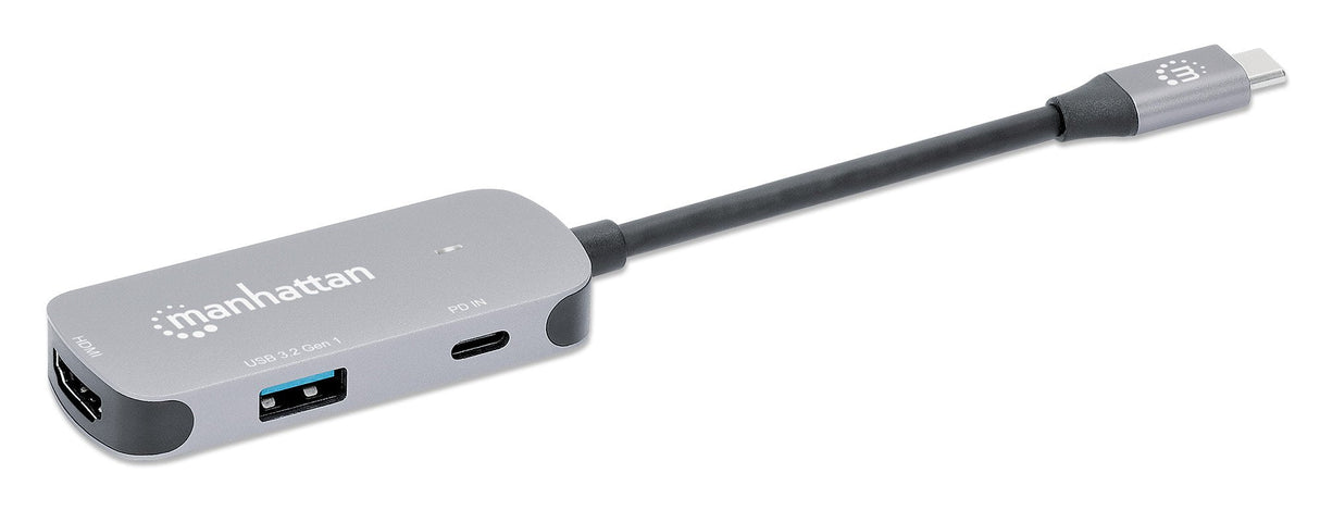Manhattan 190299 Base Para Portátil Y Replicador De Puertos Alámbrico Usb 3.2 Gen 1 (3.1 Gen 1) Type-C Plata