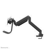 Newstar Monitor Triple-Deskmount With Crossbar 17-24inch Full Motion Gasspring Tilt Rotate Swivel Grommet/Clamp Black