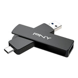 Stick Usb Flash 2 Tb - Pny Otg Duo Link V3 - Type-A Type-C