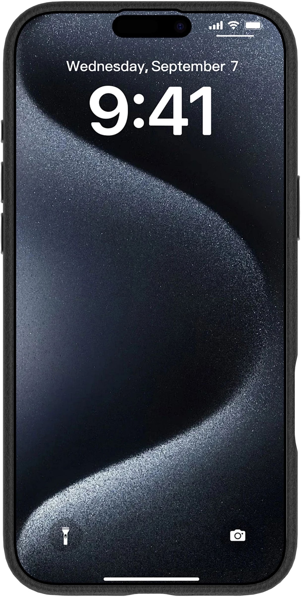 Infinite Venice Iphone 16  Black Leather Magnetic Cover.