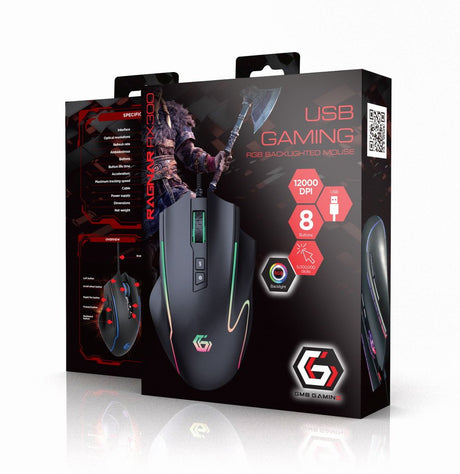 EAN 8716309121255 - Gembird MUSG-RAGNAR-RX300 ratón Juego mano derecha USB tipo A 12000 DPI imagen 4