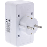 Inline® Power Adapter, Ec Plug A 2x Euro Socket+1x Ec Socket, White