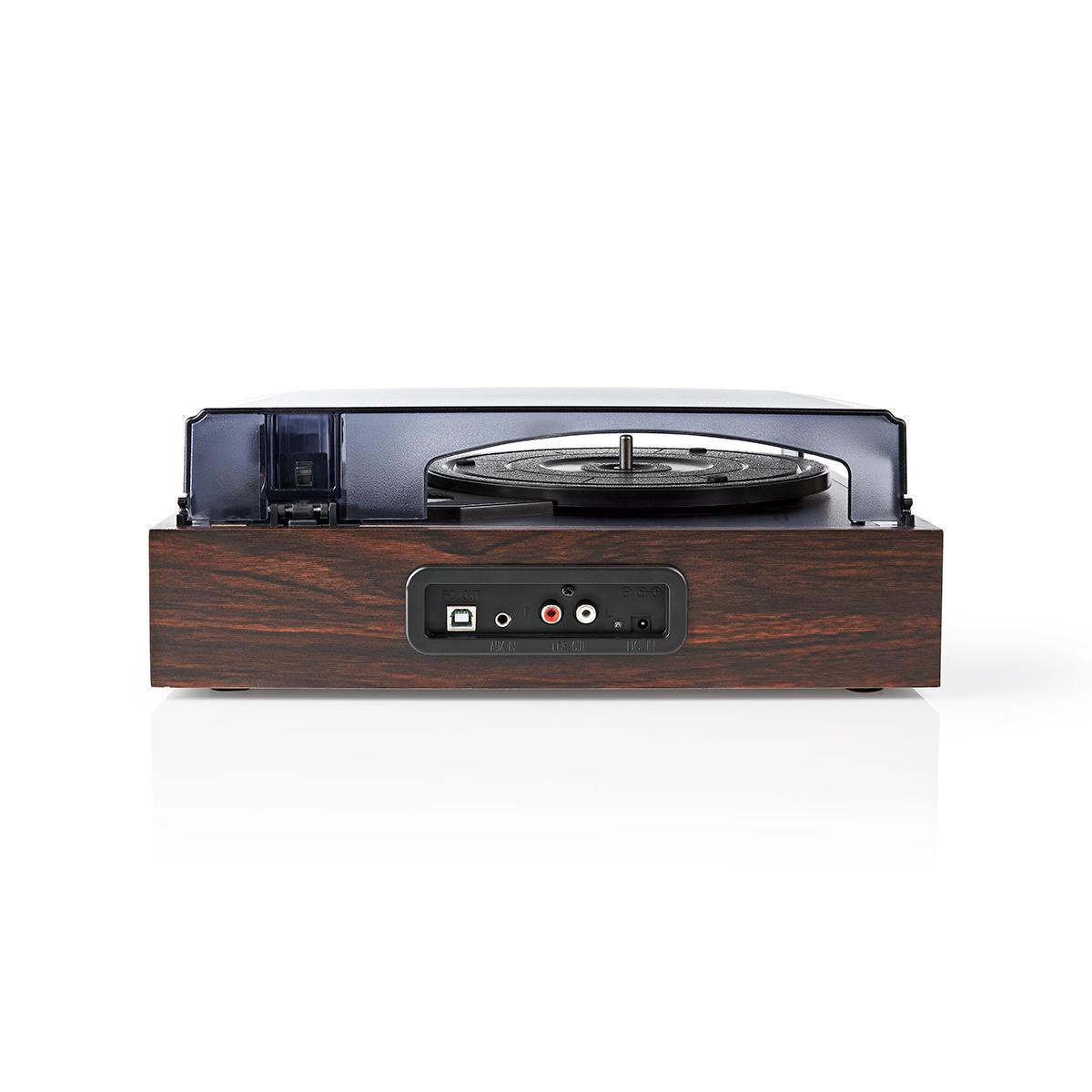 Nedis Tocadiscos 33  45  78 Rpm  18 W Conversión A Mp3  Abs  Mdf  Marrón