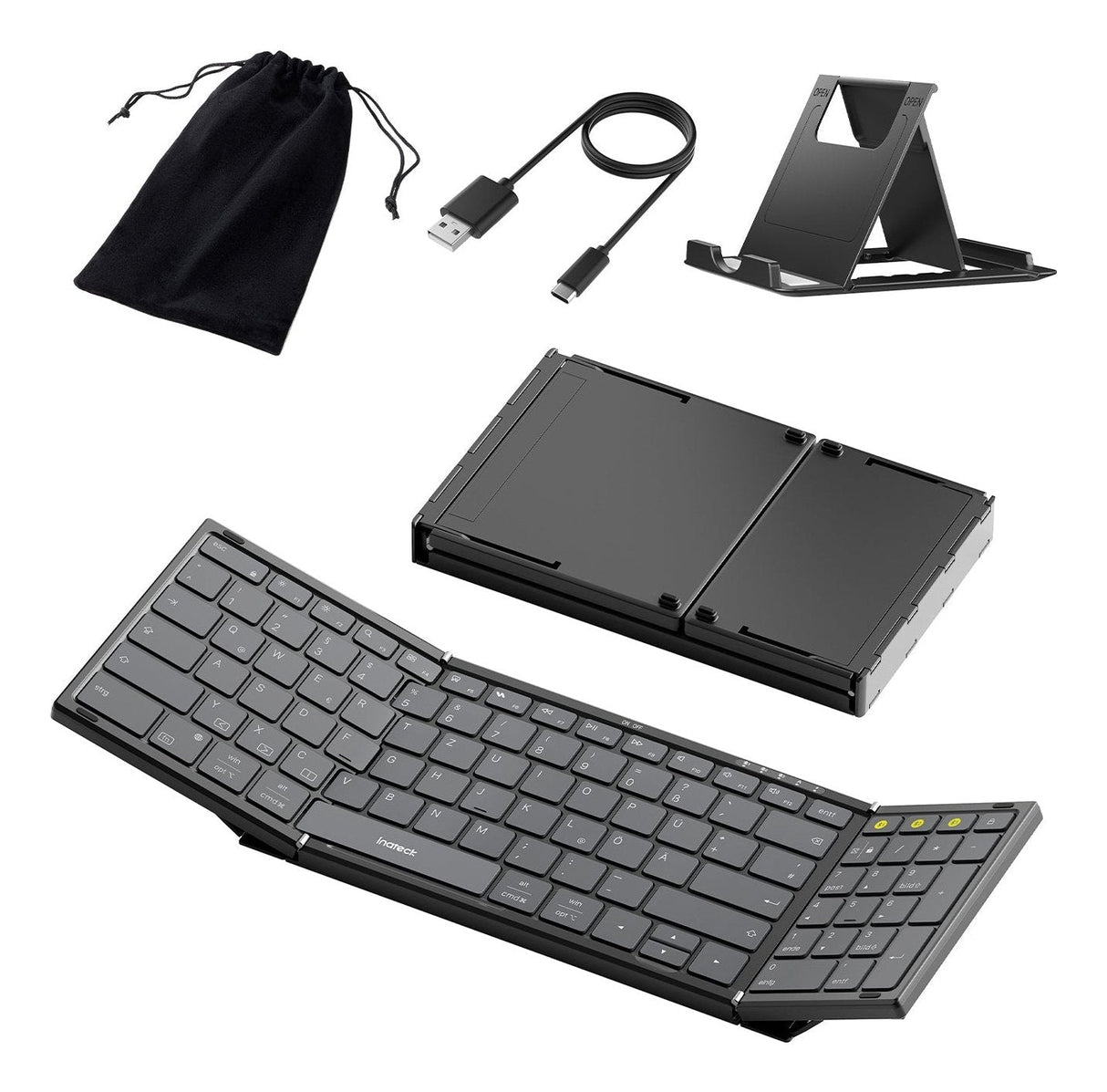 Teclado Aleman Inateck Keyboard Faltbar N0135 Negro
