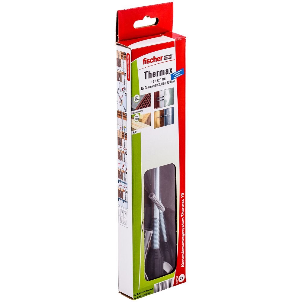 EAN 4048962166842 - Fischer 520182 tornillo de anclaje y taco 2 pieza(s) Juego de enchufes de pared y tornillos imagen 2