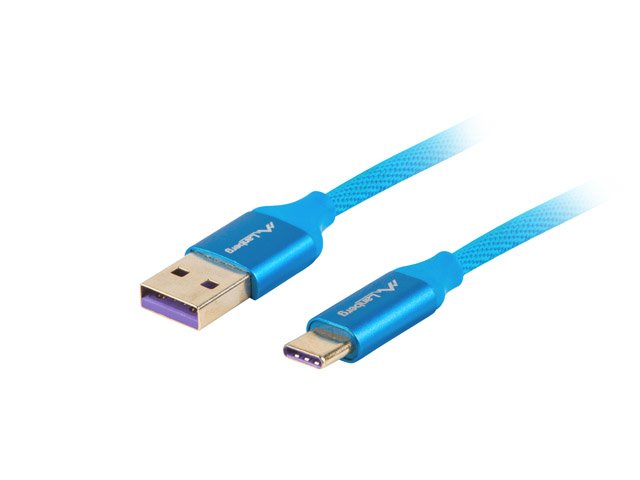 Lanberg Premium Cable Usb-C(M)->A(M) 2.0 1m Blue Super Charge