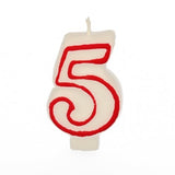 Candle Papstar 5 Zahlenkerzen 7.3 Cm Blanco, Rojo
