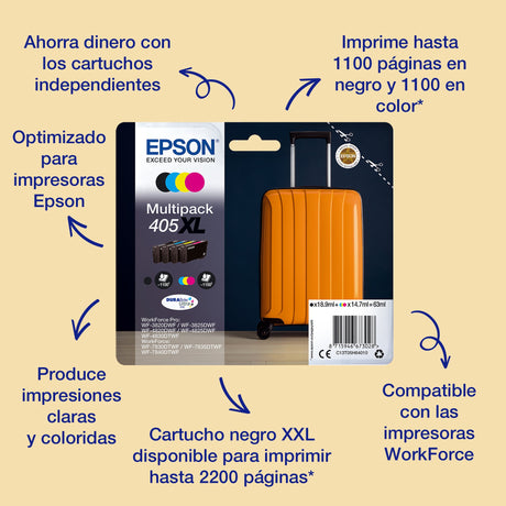EAN 8715946672991 - Epson 405 DURABrite Ultra Ink cartucho de tinta 1 pieza(s) Original Rendimiento estándar Negro, Cian, Mag imagen 1