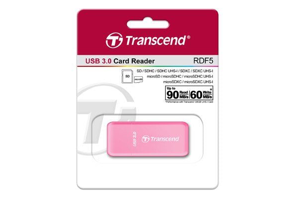 Lector De Tarjetas Externo Transcend Rdf5 Rosa Usb 3.2 Gen 1 (3.1 Gen 1) Type-A