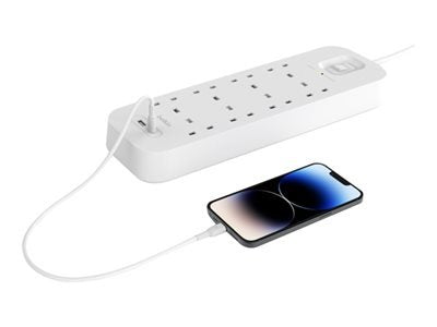 Regleta Belkin Surge Socket 8 Tomas, Usb-A+C, 900j.Srb003vf2m