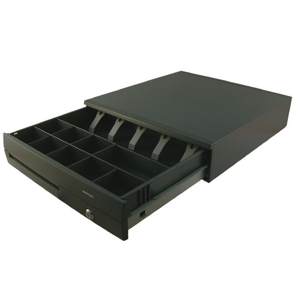 Cajón Portamonedas Negro 425x450x100mm, Conexión Rs232.