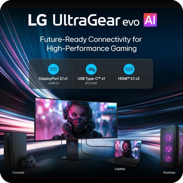 Lg Ultragear Evo Ai 39gx950b-B Gx9 Series Monitor Oled Gaming Curvado 39" (38.86" Visible) 5120 X 2160 5k2k Ultrawide @ 165 Hz 1500 Cd/M² 1850000:1 Displayhdr 500 True Black 0.03 Ms 2xhdmi Displayport Usb-C Altavoces Negro