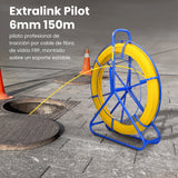 Extralink Varilla De Tracción De Cable Pilot 6mm 150m Fibra De Vidrio Frp, D. 6mm, L. 150m, Amarillo