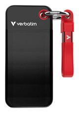 Verbatim Ssd 128gb, Usb 3.2, Tipo-C, Pocket, Negro/Rojo