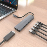 Aisens Usb-C Dock 6 En 1, Usb-C A 1xhdmi, 4xusb-A, 1xusb-C Pd 100w, Gris, 15cm