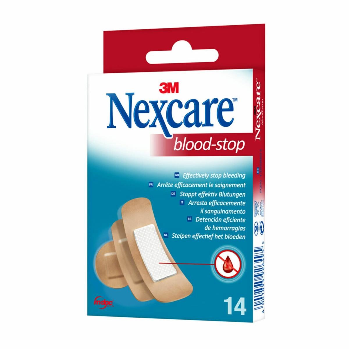 Nexcare Blood-Stop Pack De 14 Apositos Surtidos - Resistente Al Agua - Mayor Rapidez Deteniendo Hemorragias - Piel