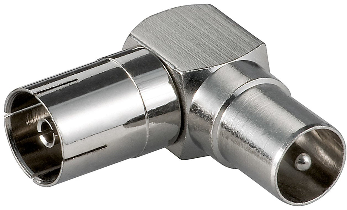 90°-Winkeladapter Koaxial-Stecker Auf -Buchse Silber