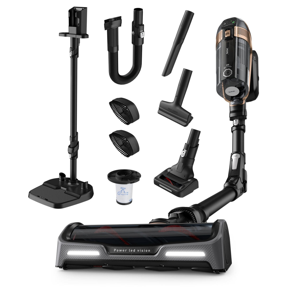 Aspiradora Tefal Ty99f1 X-Force Flex, Mango 2 En 1, Autonomía 80 Min, Negra