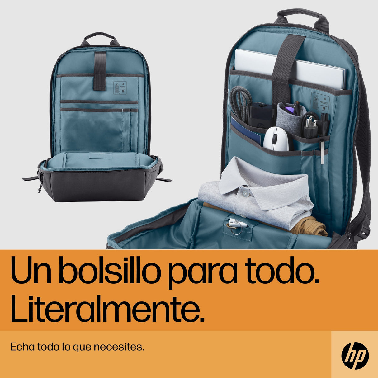 Mochila Hp Travel Para Portátiles Hasta 15.6' Gris
