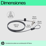 Hp Cable De Seguridad Con Combinacion Para Portátil Nano Negro