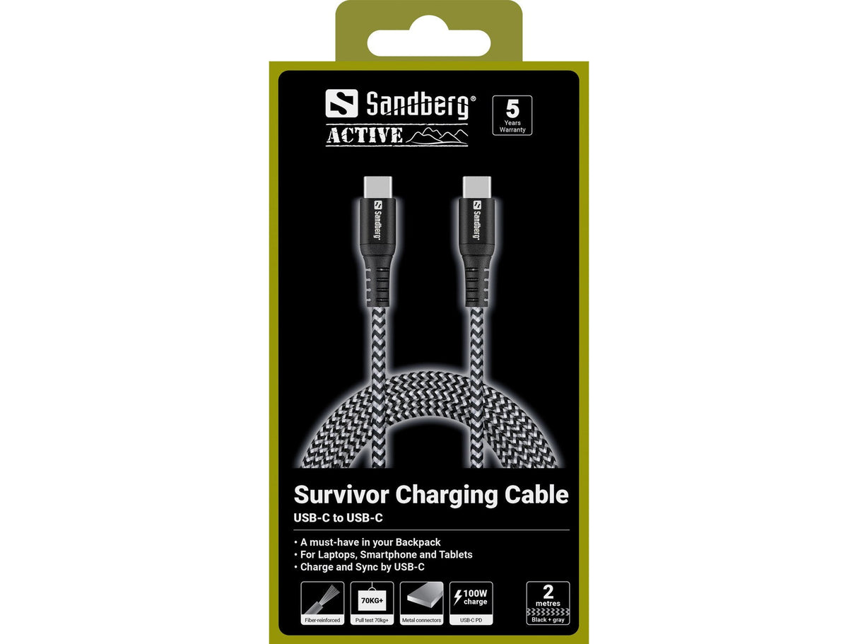 Sandberg 441-67 Cable Usb Usb 2.0 2 M Usb C Negro, Blanco