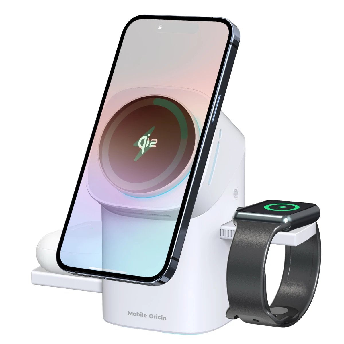 Mobile Origin 3in1 Wireless Qi2 Charging Station Pw11 White