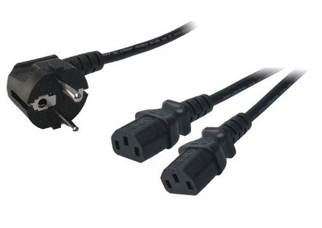 EAN 4052792007862 - LogiLink 1.5m, Schuko-C13/2xIEC C13, M/F Negro 1,5 m CEE7/14 C13 acoplador imagen 1