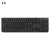 Teclado Italiano Ngs Funkyv3, Qwerty, It Usb Negro