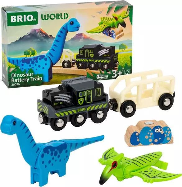Brio World World World Dinosaur Battery Zug, Play Vehicle 63609600