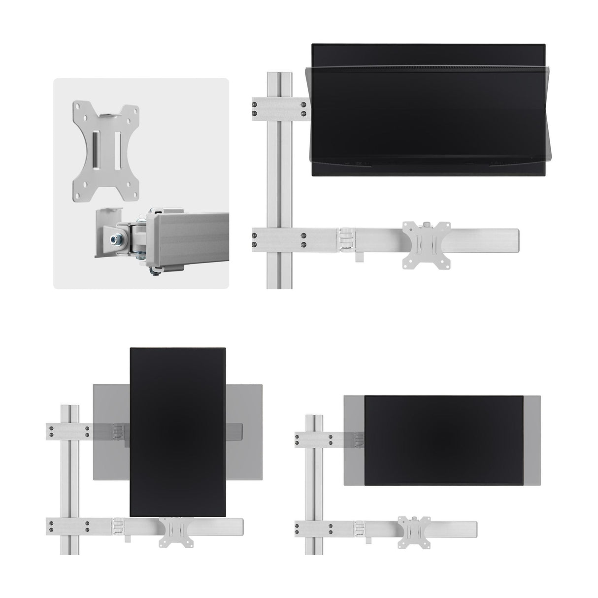 Startech.Com Six-Monitor Desk Mount W  Crossbar, Up To 32 In Screens 17.6lb - Befestigungskit - Für 6 Lcd-Displays - Säule, Dual