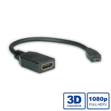 Cable Value Hdmi - Micro Hdmi 0.15 M Hdmi 0,15 M Hdmi Tipo A (Estándar) Hdmi Tipo D (Micro) Negro
