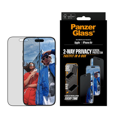 EAN 5715685030505 - PanzerGlass ® Privacy Screen Protector iPhone Air | Ultra-Wide Fit w. FASTFIT IN-A-BOX Protector de panta imagen 2
